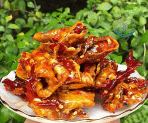 Mực rim me, muc kho, rim me,an vat